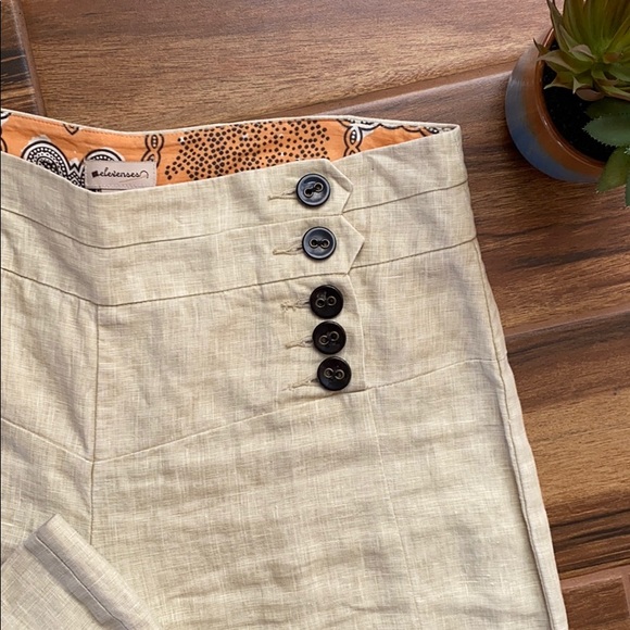 Anthro {Elevenses} 100% Linen Wide-leg Pants TALL - Picture 2 of 9